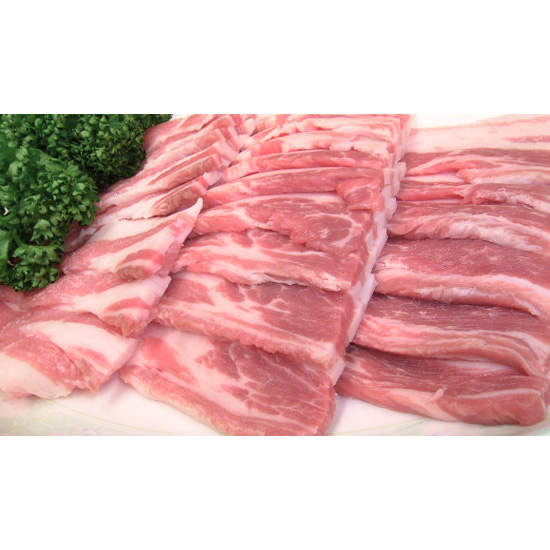 【直送】国産豚　バラ焼肉用　350ｇ（10点入）