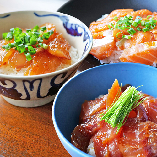 海鮮漬け丼の具3種3P（ふくいサーモン・ぶり・まぐろ）